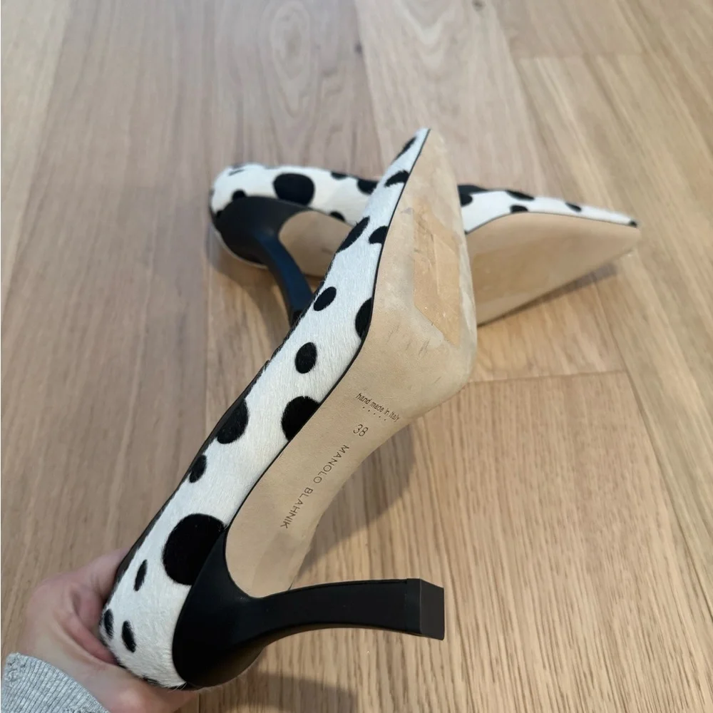 NEW Manolo Blahnik Calf hair Dot Women's Pumps 38 - Picture 6 of 7